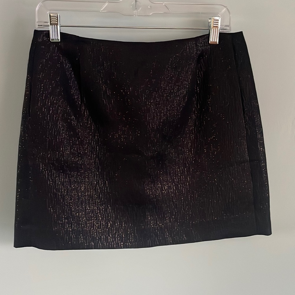 J Crew Black Metallic Silk Skirt - holiday party time!